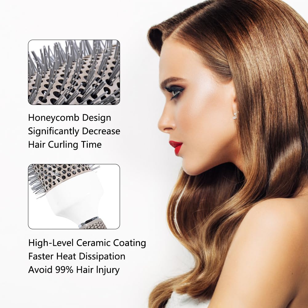 Aozzy round brush 45mm barrel for voluminous blowouts and soft waves