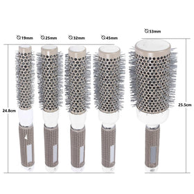 Aozzy brush in use with a hair dryer for quick styling