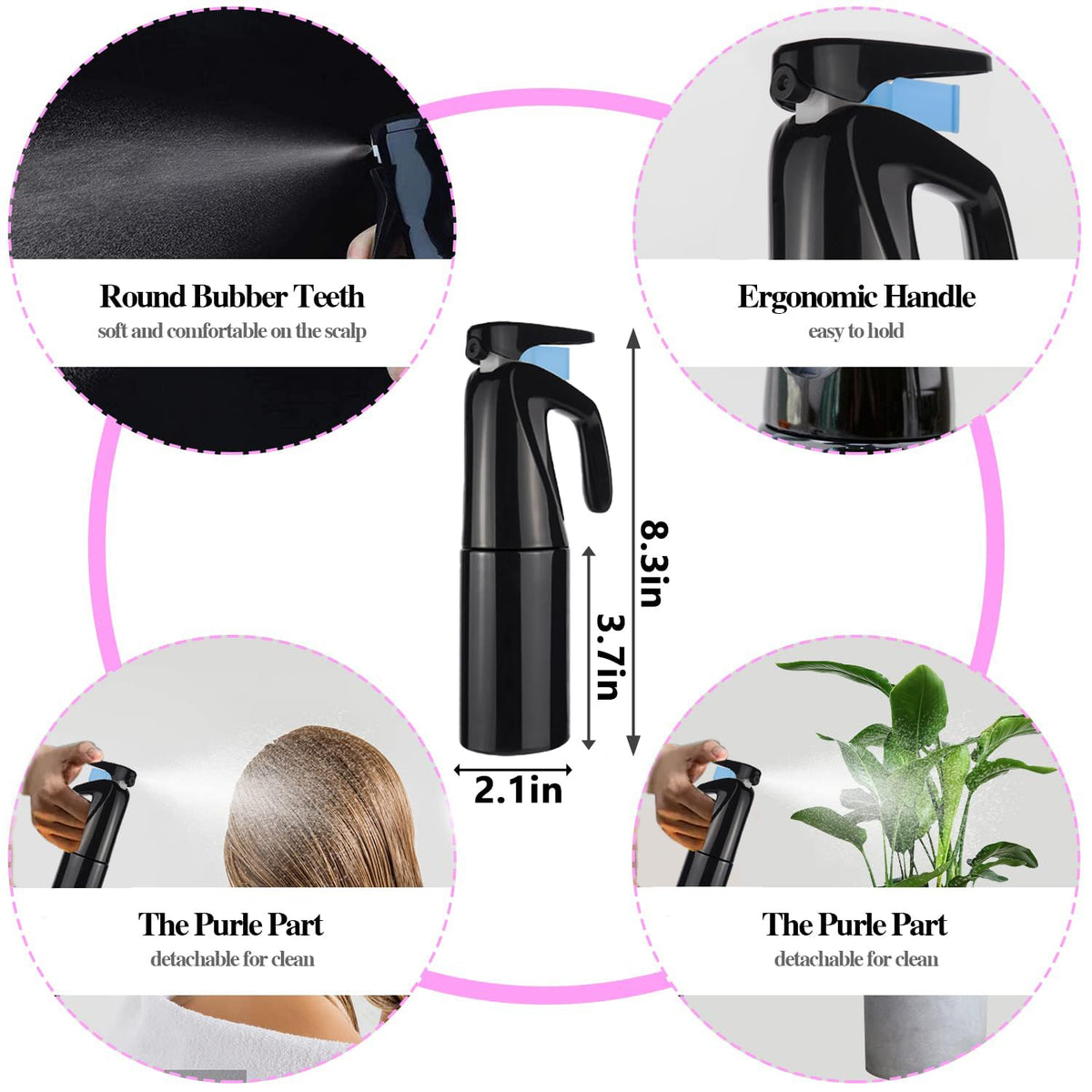 Aozzy shampoo brush massaging the scalp during shower cleansing
