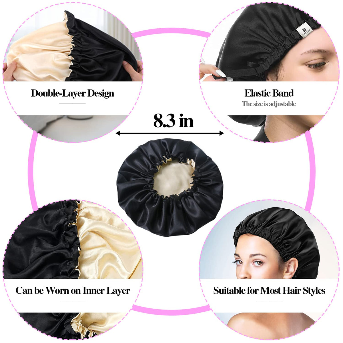 Aozzy silk satin sleep bonnet protecting curls overnight