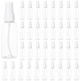 APACALI 2oz clear mist bottle front view, portable travel companion for refills.