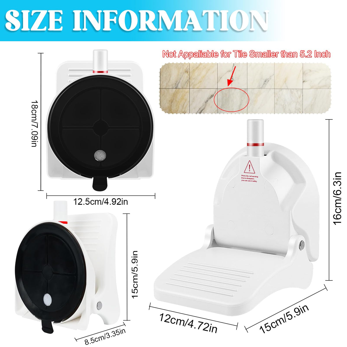 Apaspoil ergonomic pedal design reduces bending during showers.
