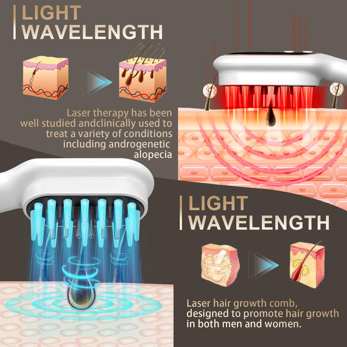Apbier Laser Hair Growth Comb on table with packaging.
