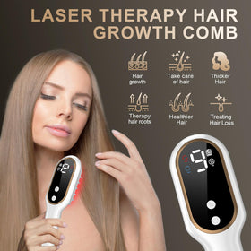 Apbier Laser Hair Growth Comb handheld use showing portability.