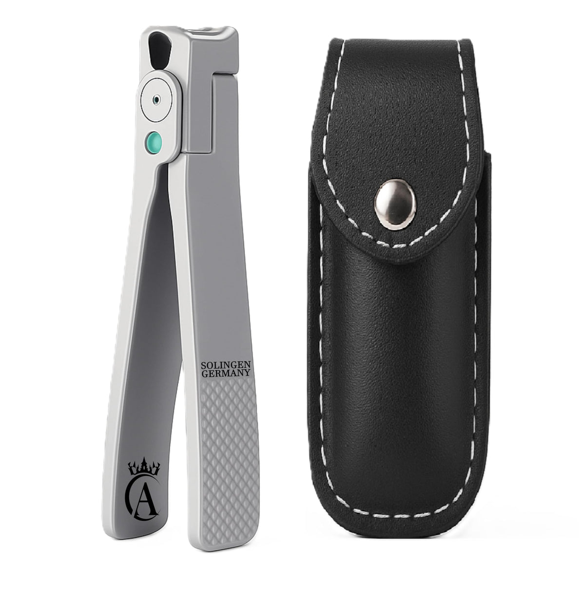 Apexay nail clipper closeup showing surgical stainless steel blades for precise trims.
