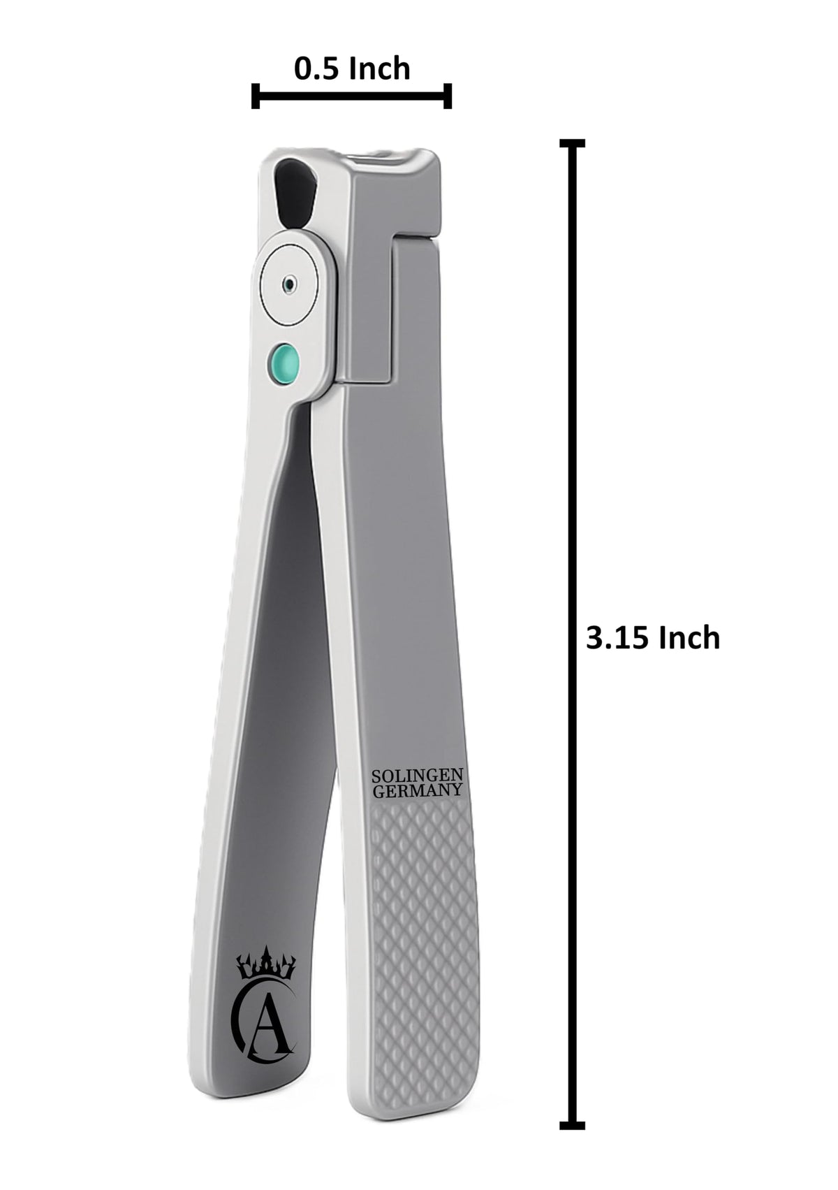 Apexay nail clipper in grey finish, showcasing premium German craftsmanship.