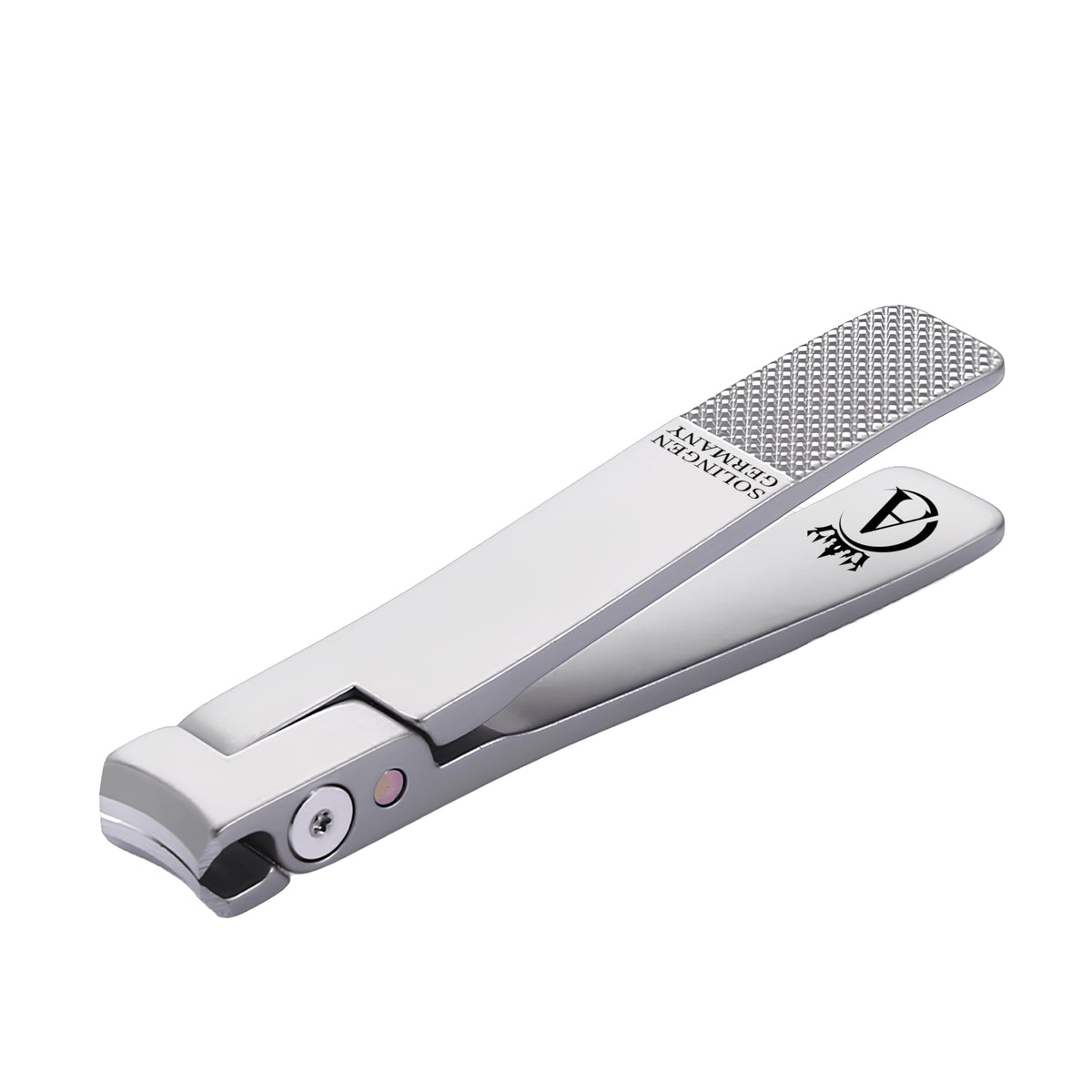 Apexay clipper in leather case opened for safe storage and travel.