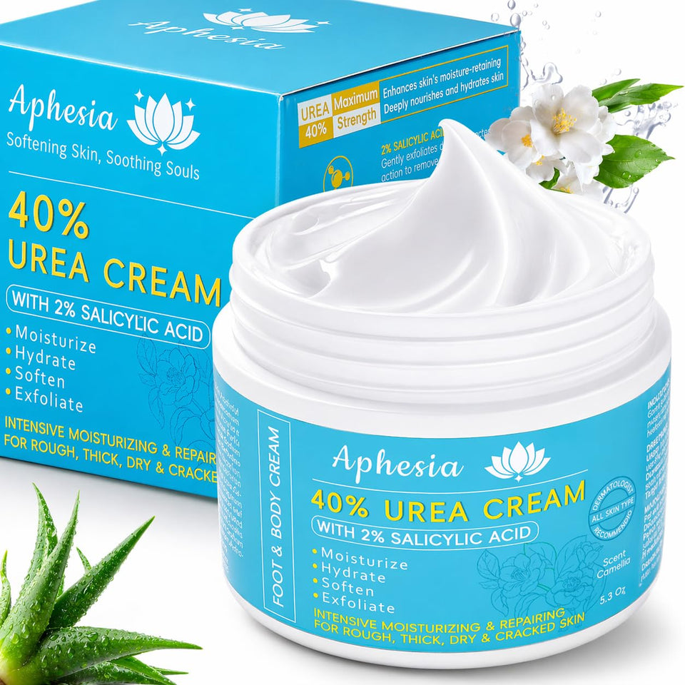 Aphesia Urea Cream 40% for feet – deep hydration for dry heels.