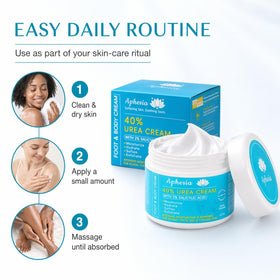Aphesia Urea Cream 40% non-greasy formula with nourishing oils.