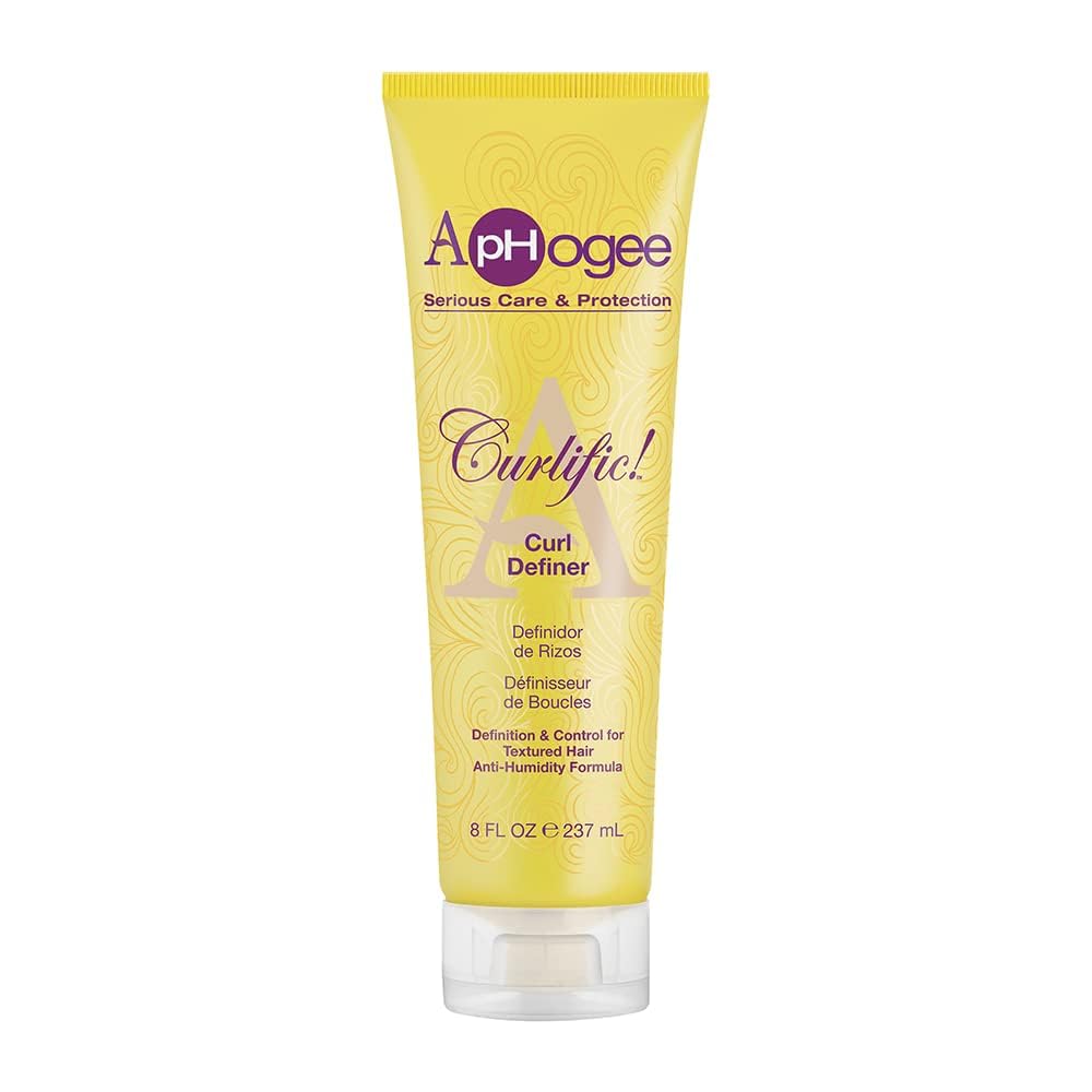 Aphogee Curlific Curl Definer 8oz bottle defines curls with lightweight hold.