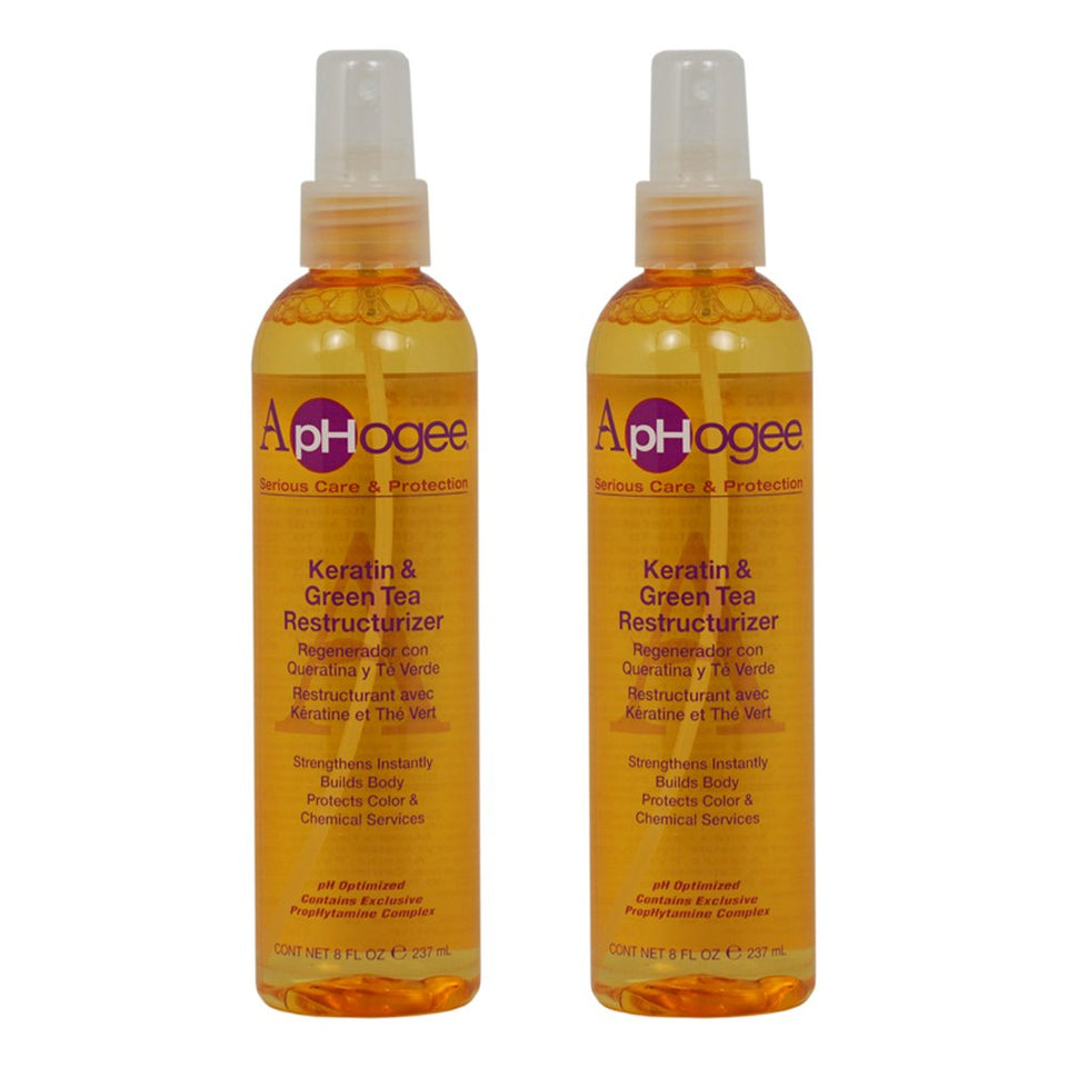 Aphogee Keratin & Green Tea Restructurizer bottle for stronger, smoother hair