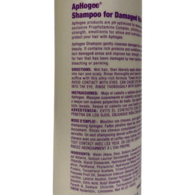 Aphogee Shampoo Damaged Hair 16oz pack back view with usage guidance