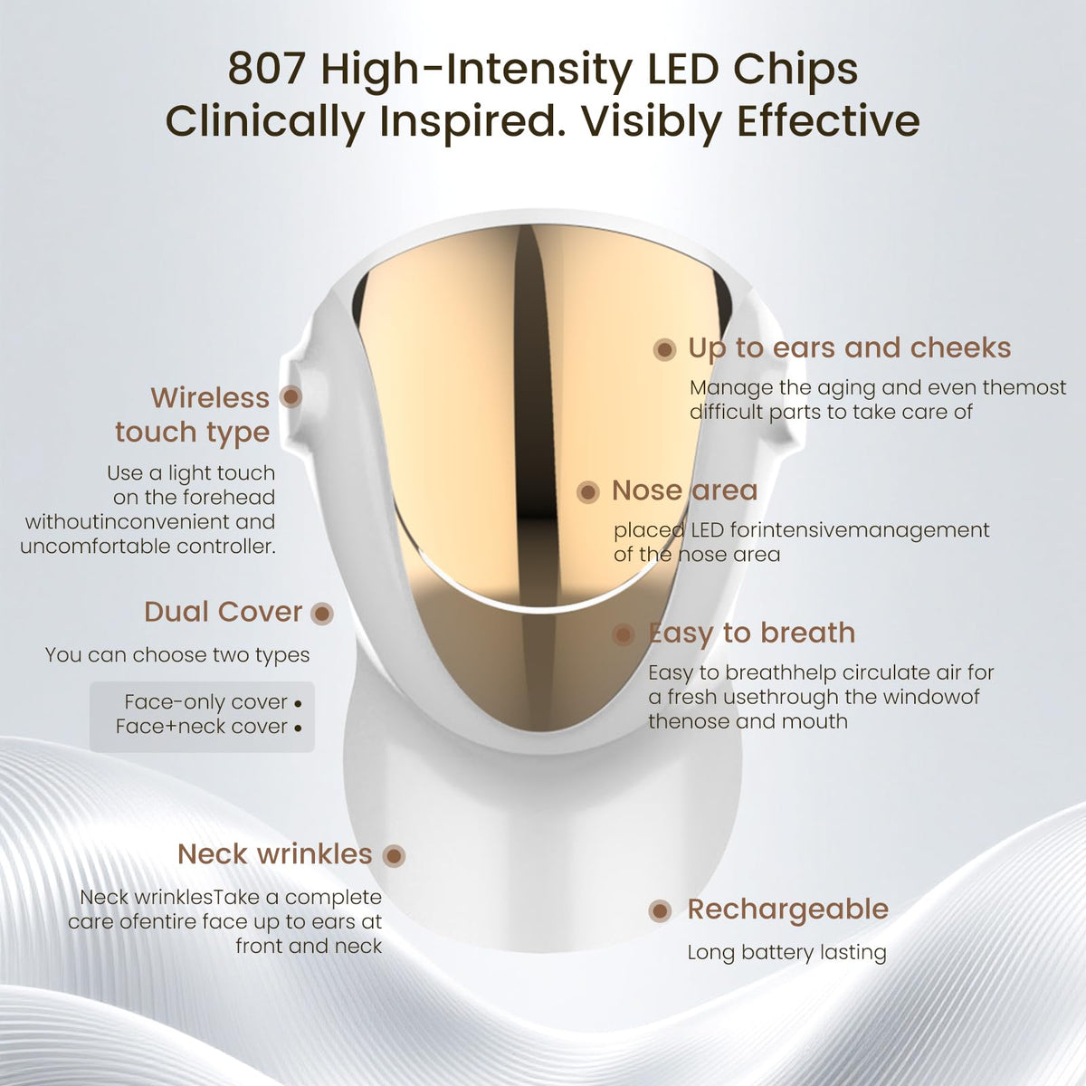 Aphrona Halo Face Mask blue and red light therapy options.