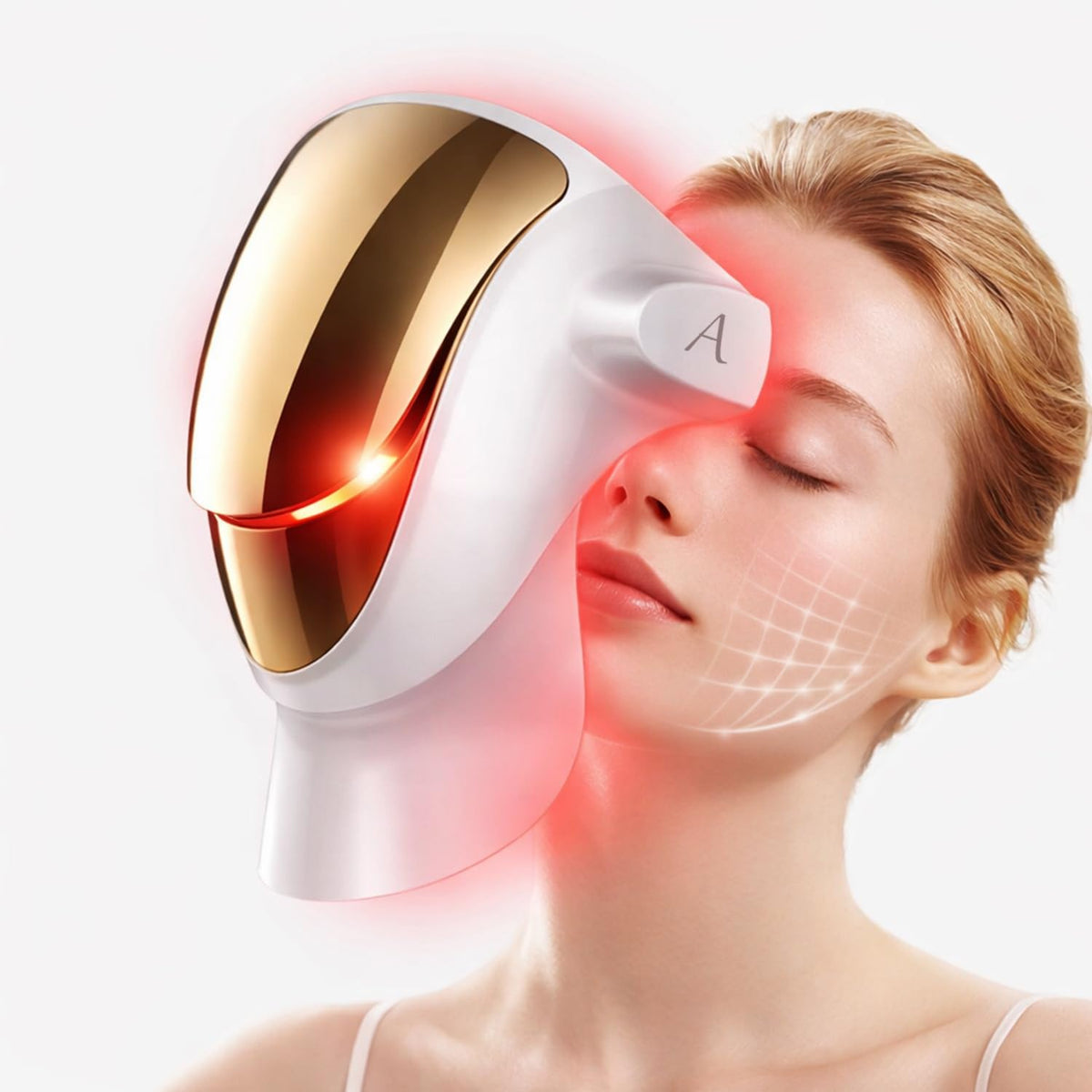 Aphrona Halo Face Mask front view with full-face LED coverage for at-home skincare.