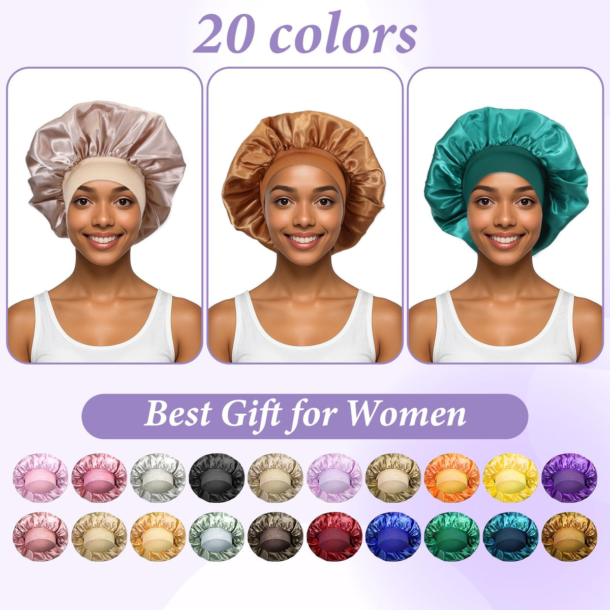 Aphumedc satin bonnet highlights premium satin fabric for reduced friction