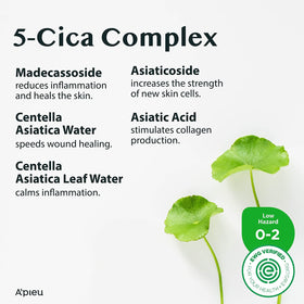 A'PIEU Madecassoside Cream applied to hands, demonstrating gentle hydration.