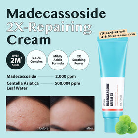 A'PIEU Madecassoside Cream texture swatch suggesting even-toned complexion benefits.
