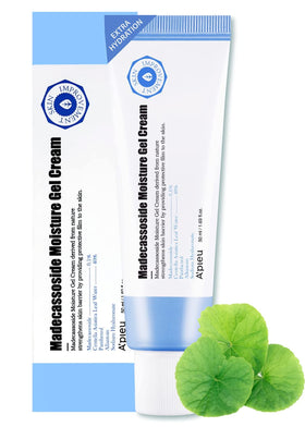 A'PIEU Madecassoside Moisture Gel Cream jar provides soothing hydration for dry skin.