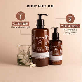 Herbal botanicals and aloe in Apivita Jasmine Gel nourish skin.