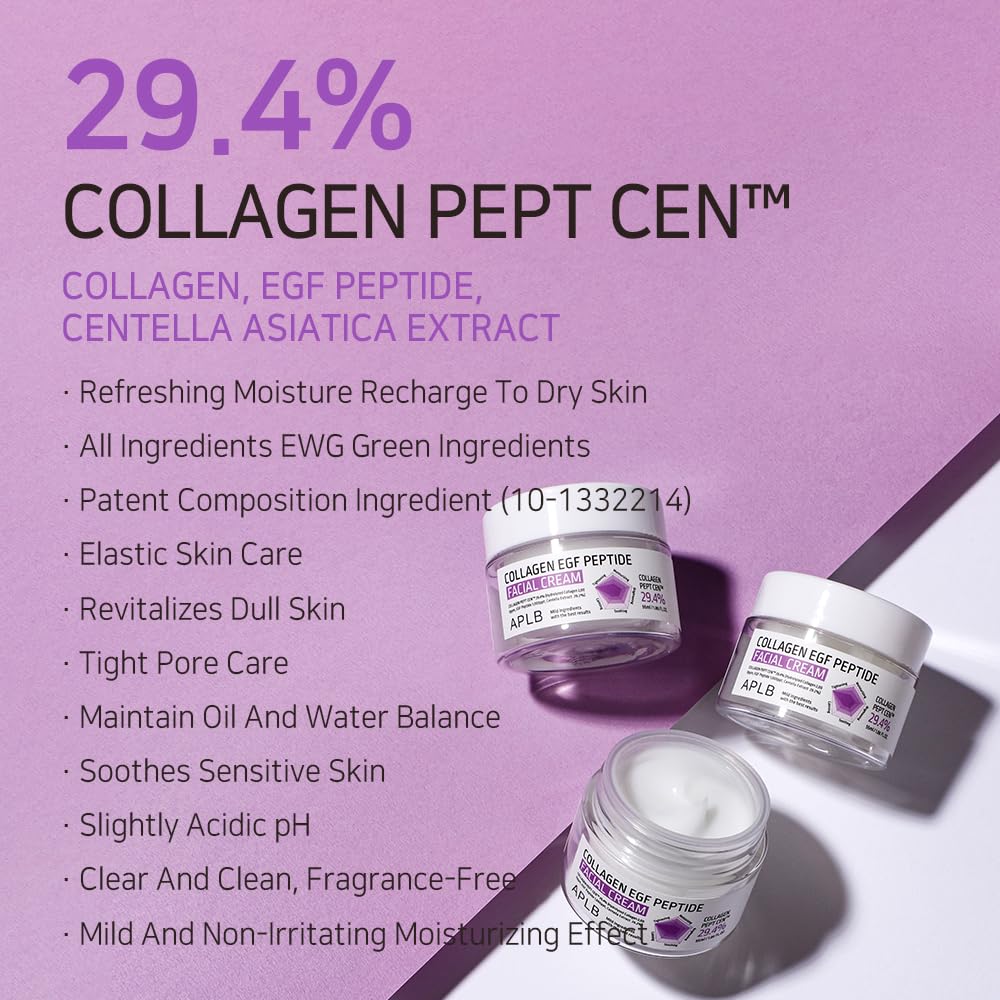 APLB Collagen EGF Peptide Cream ingredient detail highlighting collagen and EGF for firming.