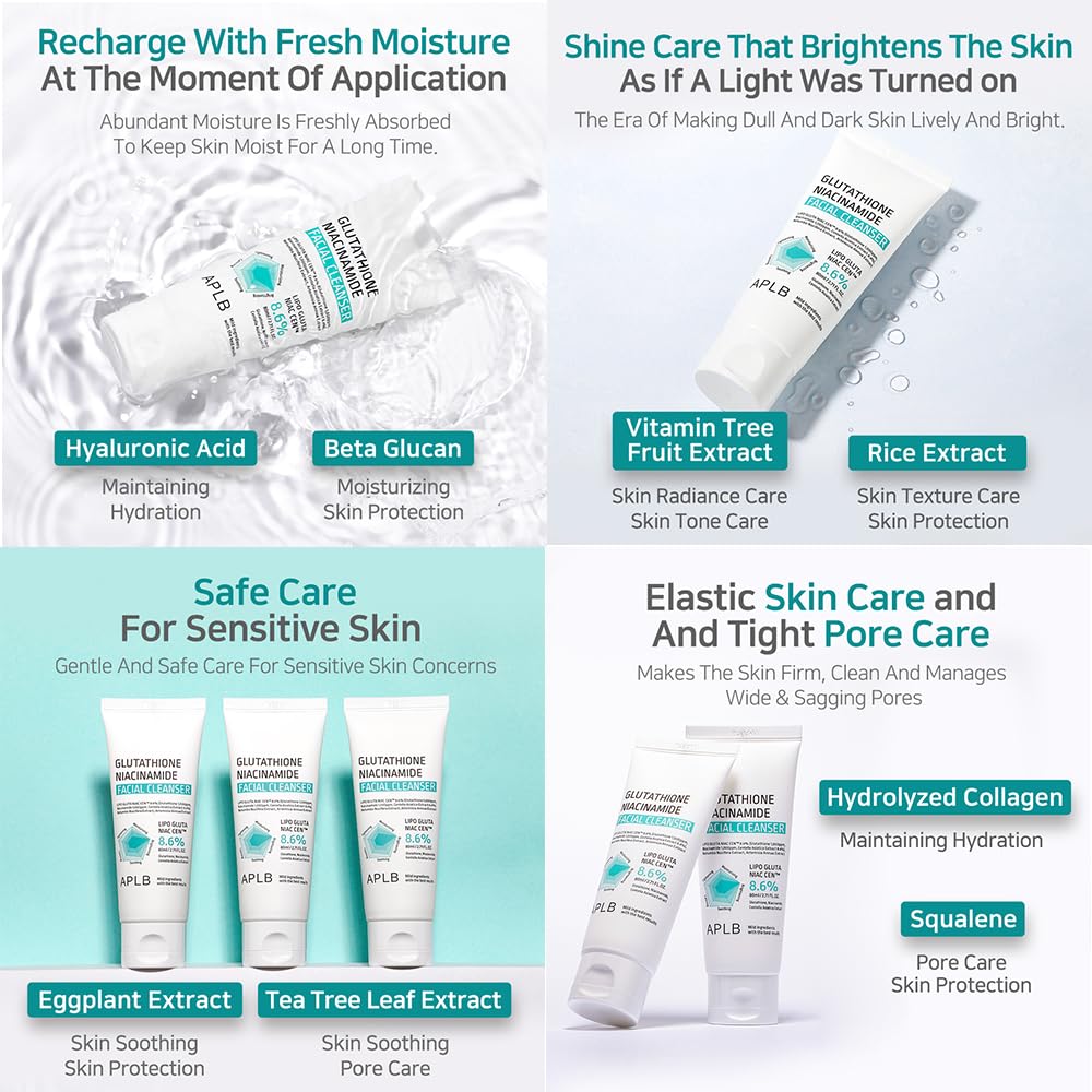 APLB Morning routine shot with cleanser preparing refreshed skin.