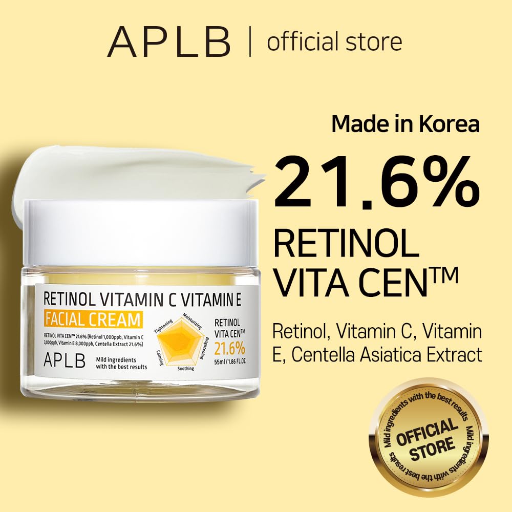 APLB Retinol Vita Cen cream tube close-up with creamy texture.