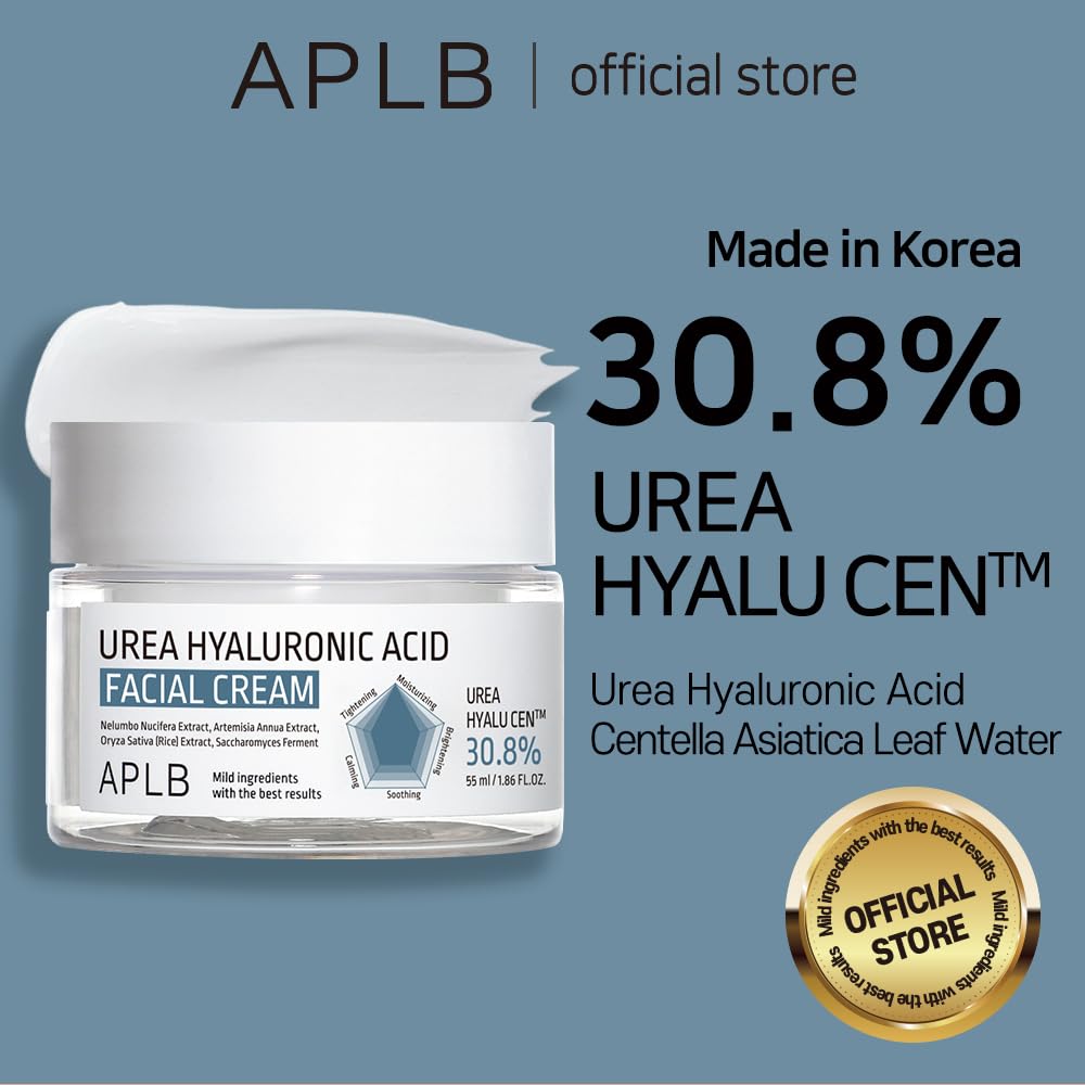 APLB Urea Hyaluronic Cream jar close-up highlighting creamy texture.