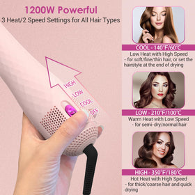 APOKE three heat settings on the hair dryer brush for customizable styling.