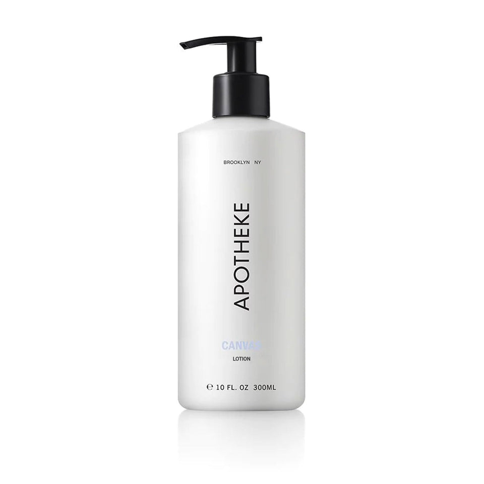 APOTHEKE Canvas hand and body lotion pour shows silky texture for quick hydration.