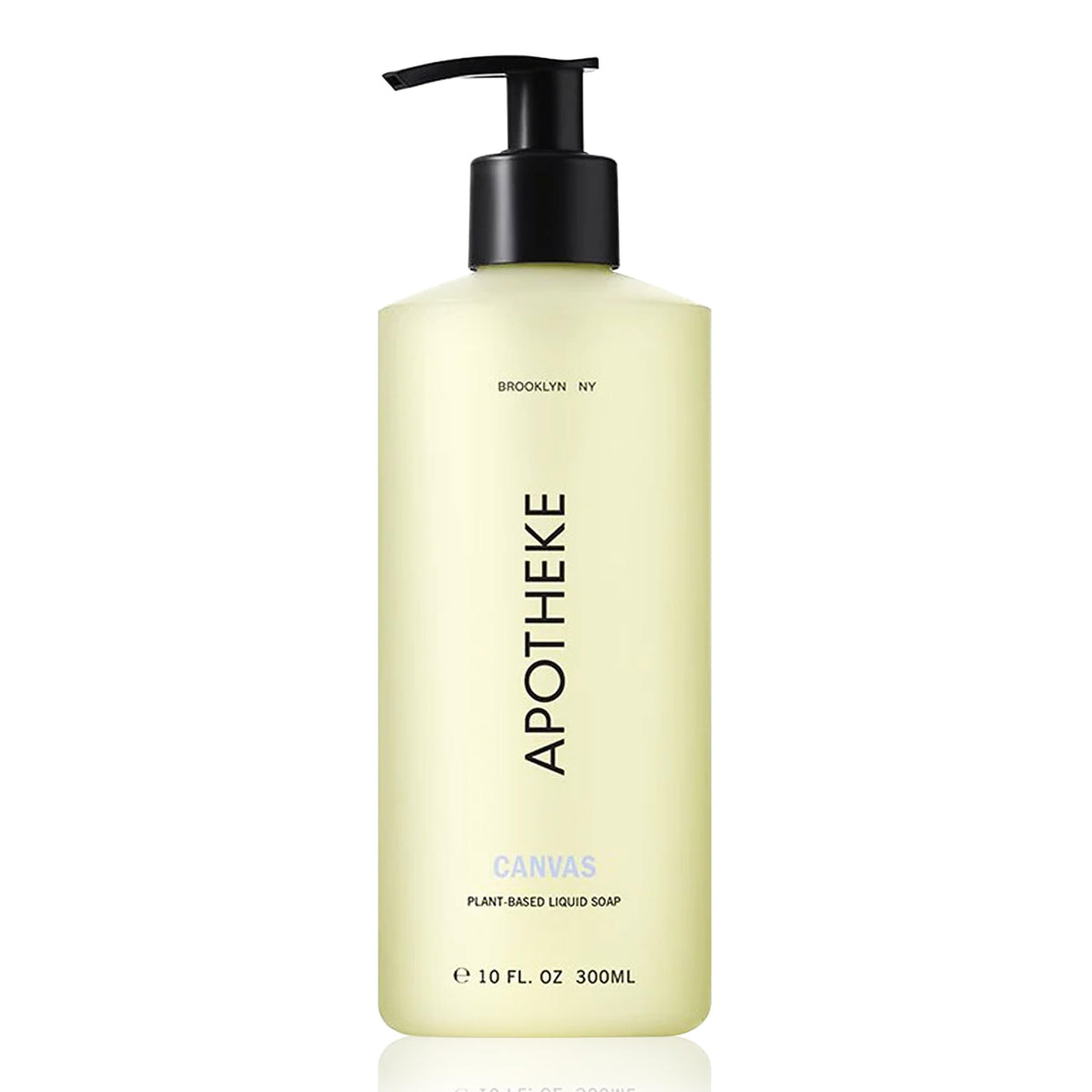 APOTHEKE Canvas hand soap bottle front showing hydrating cleanse for daily use.