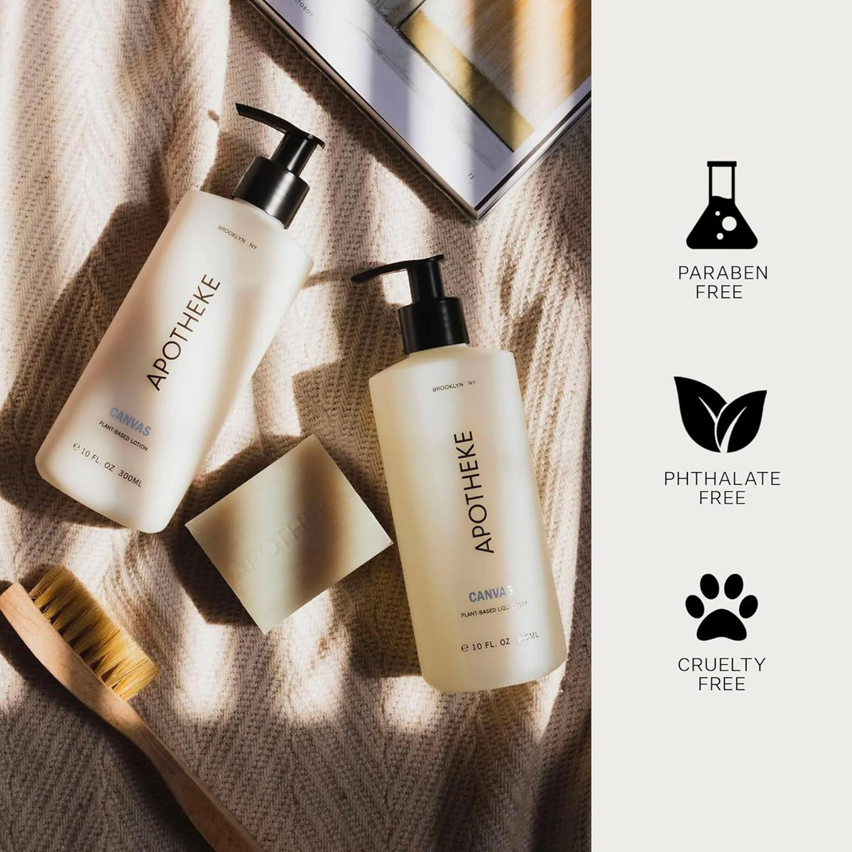 APOTHEKE Canvas hand soap in kitchen and bathroom setup for daily use.