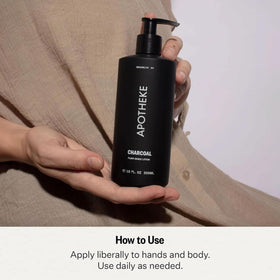 APOTHEKE Charcoal lotion gift-ready display for special occasions.