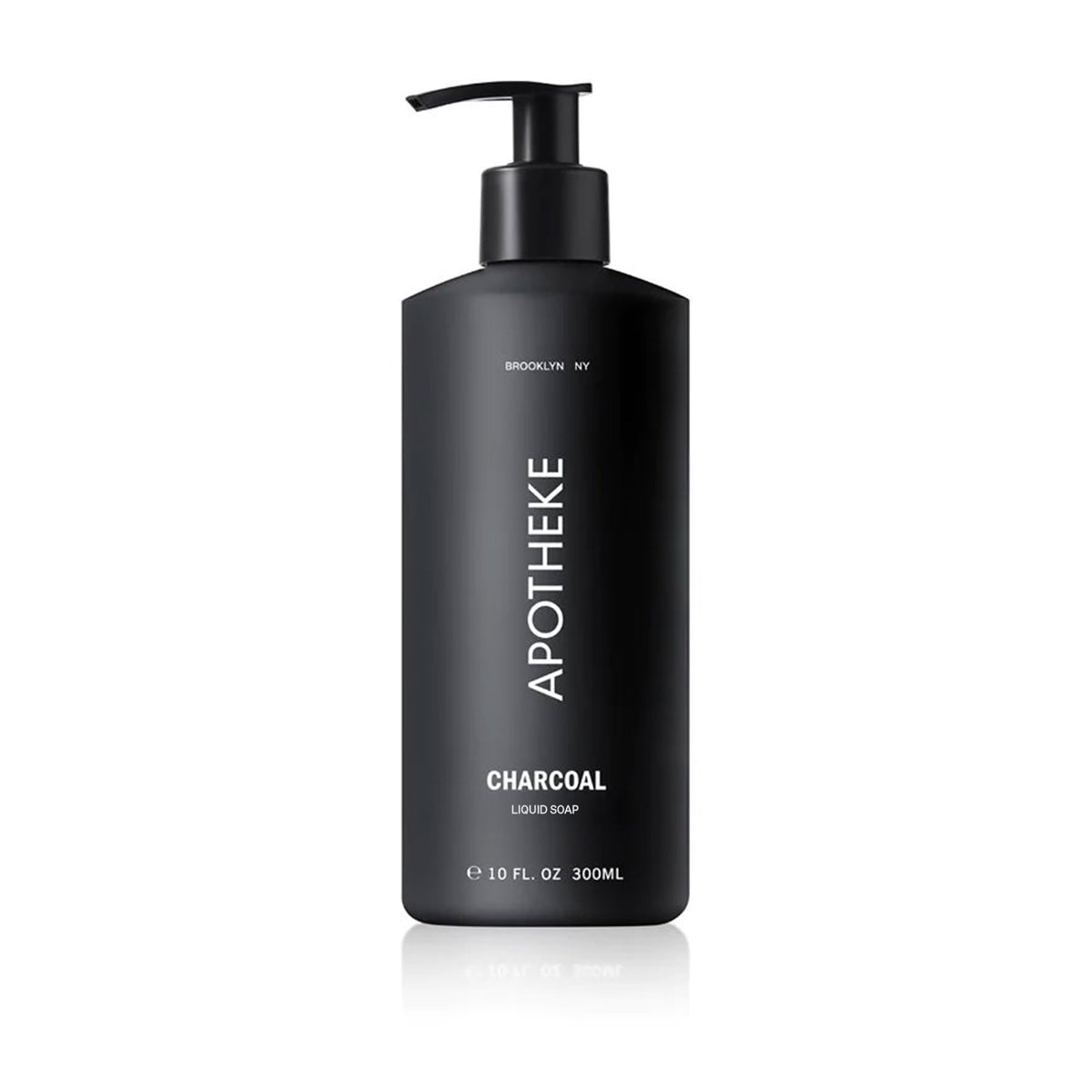APOTHEKE Charcoal hand soap bottle front for a luxurious cleansing experience