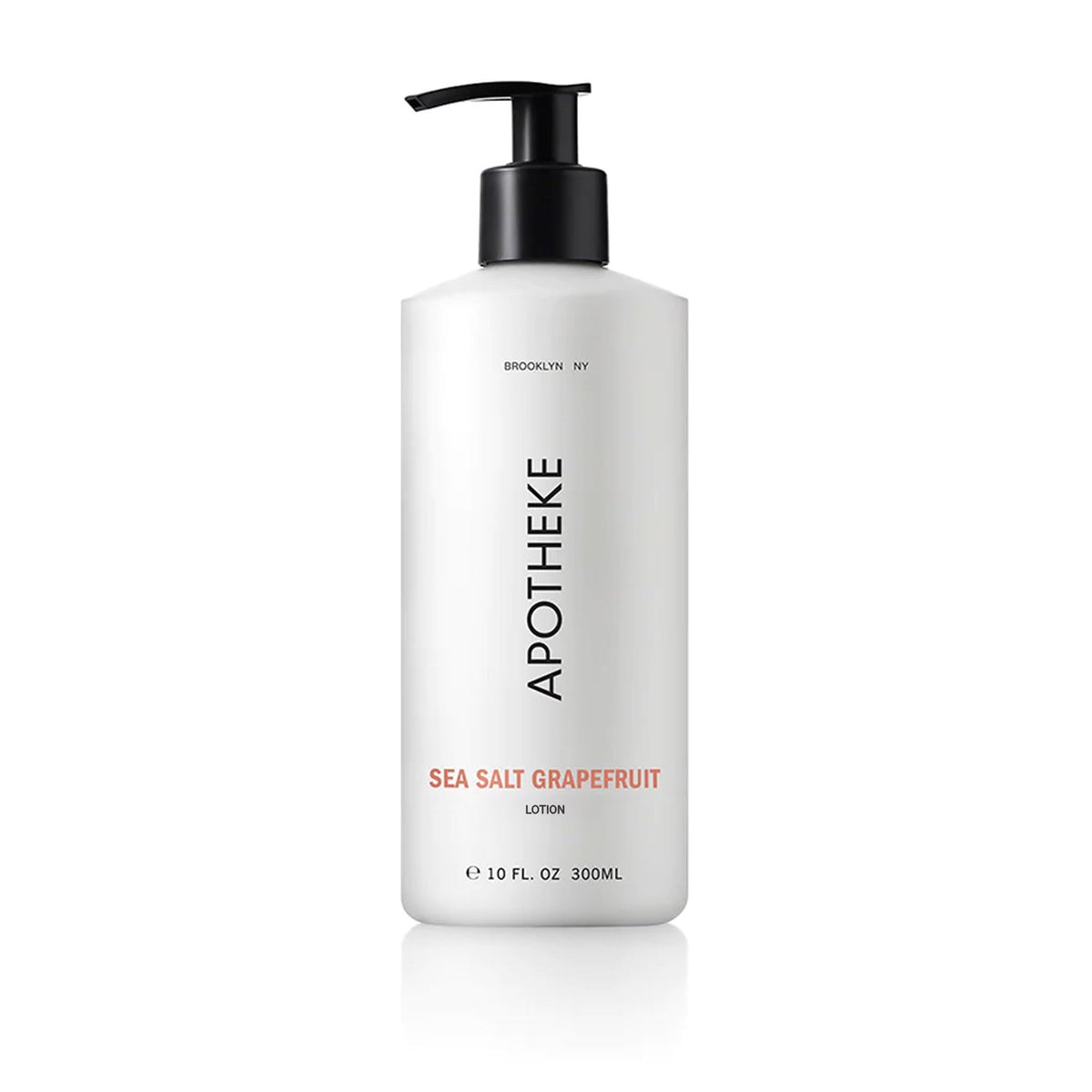 APOTHEKE Sea Salt Grapefruit bottle shows a lightweight, fast-absorbing moisturizer.