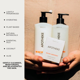 APOTHEKE Sea Salt Grapefruit hands after wash appear smooth and moisturized.