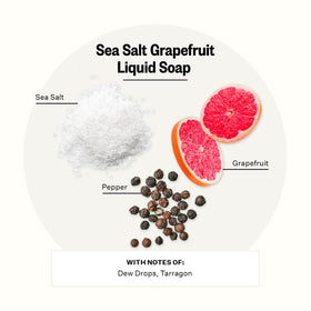 APOTHEKE Sea Salt Grapefruit being poured for a rich, gentle lather.