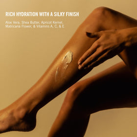 APOTHIA hand-body-lotion texture close-up showing rich hydration and quick absorption.