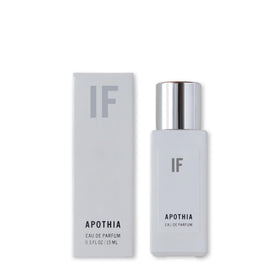 APOTHIA IF perfume bottle closeup with bergamot and white florals, hints of lasting scent