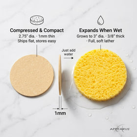 Appearus biodegradable cellulose sponge supports eco-friendly daily routines.