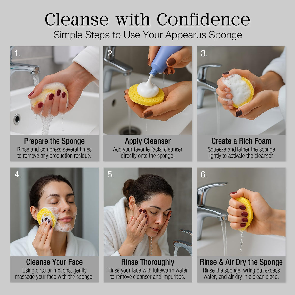 Appearus compact storage sponge set fits tidy bathroom drawers.