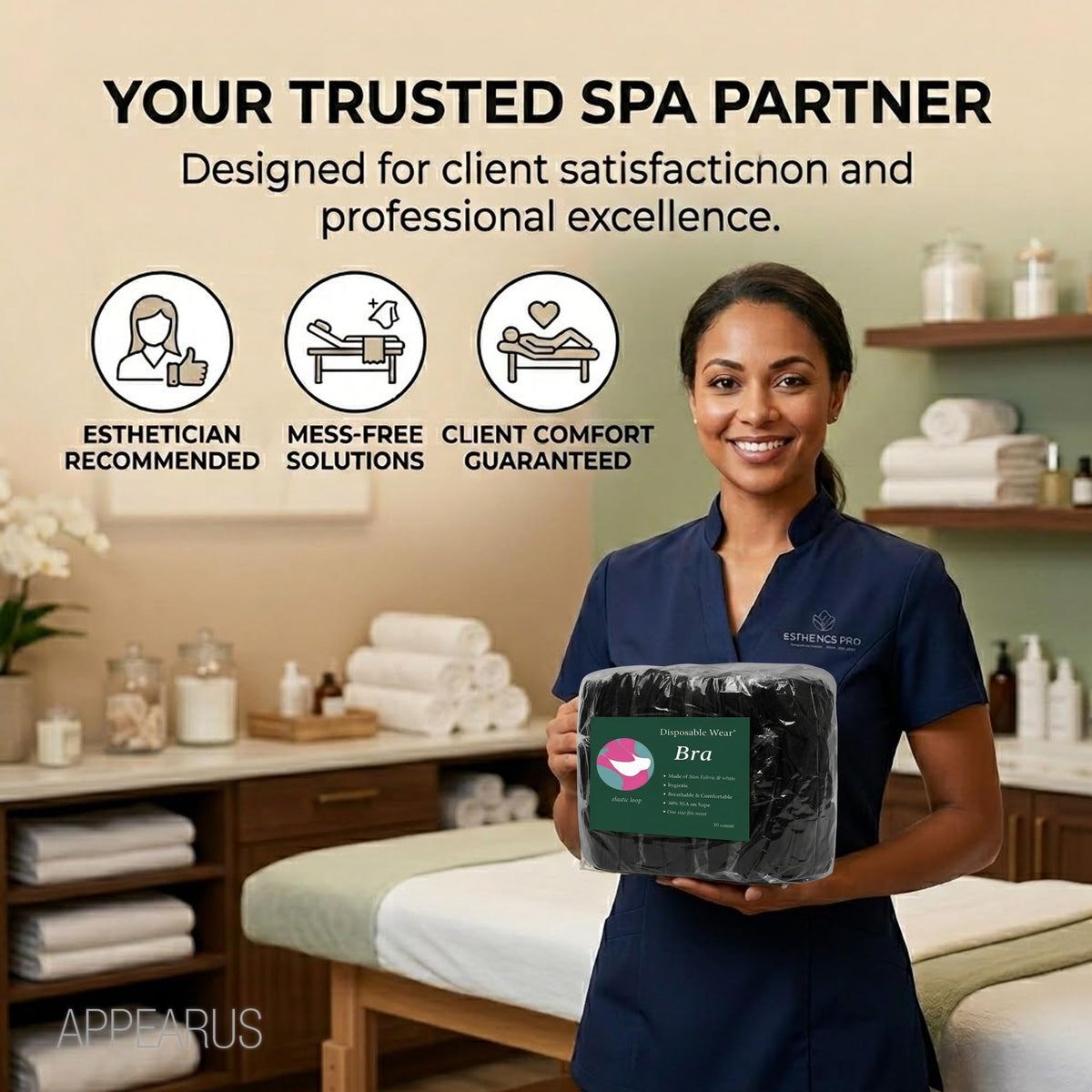 APPEARUS individually wrapped tops ensure freshness for every appointment.