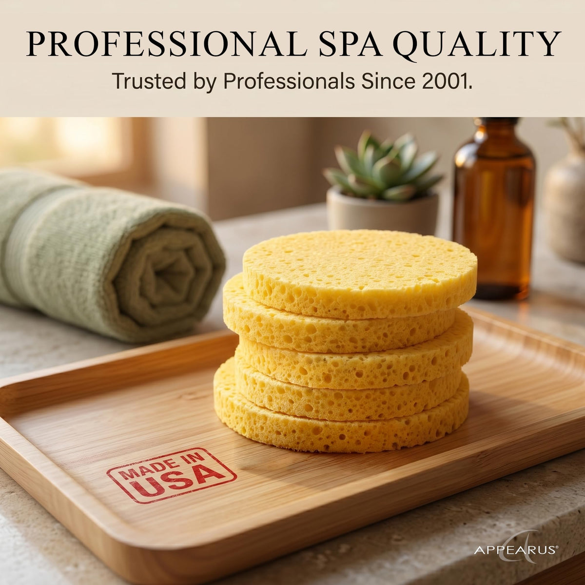 Appearus spa-grade sponges ideal for clinics and daily use.
