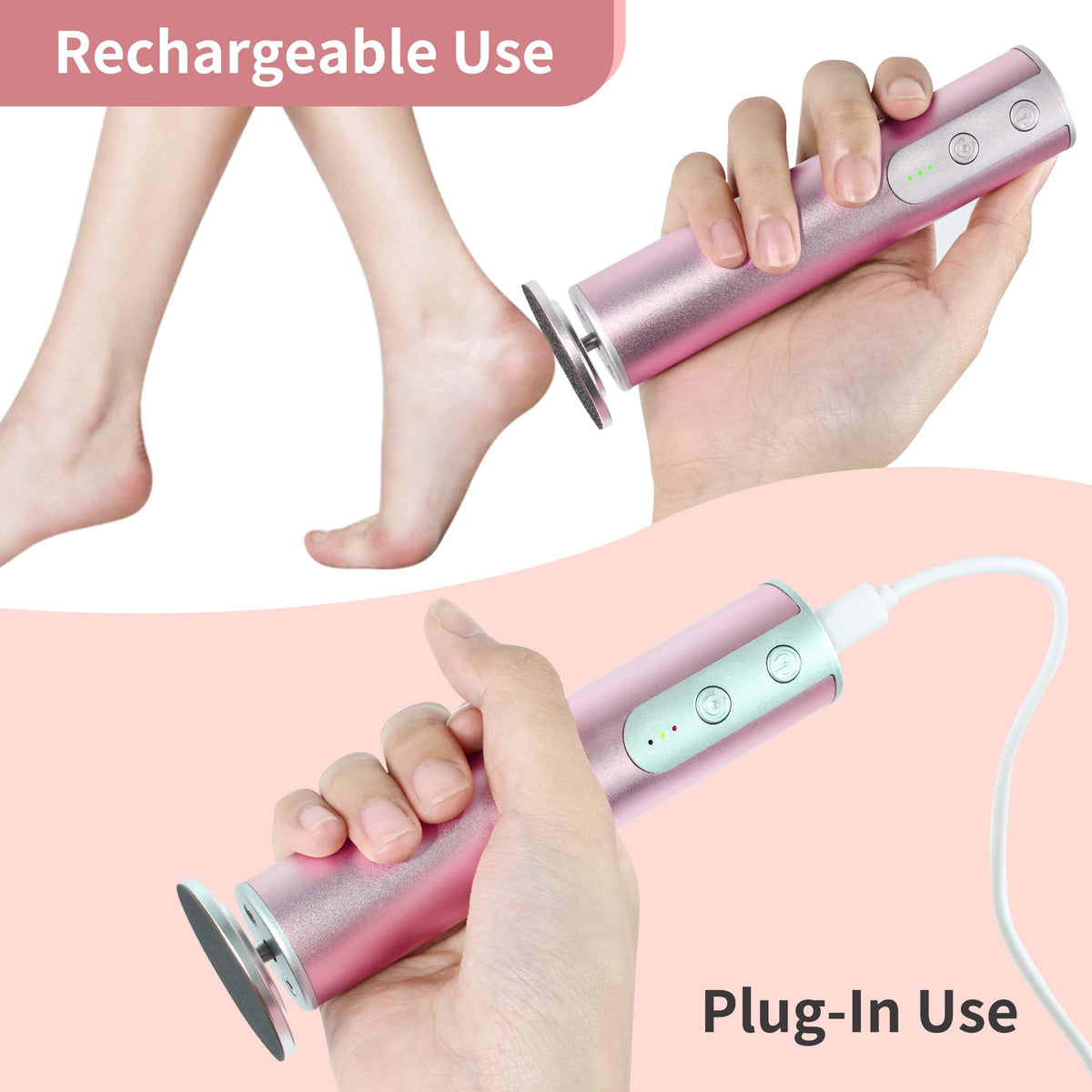 APRELM 900rpm motor enables quick, efficient exfoliation.