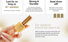 APRES Extend Gel liquid form packaging emphasizing convenient use on the go