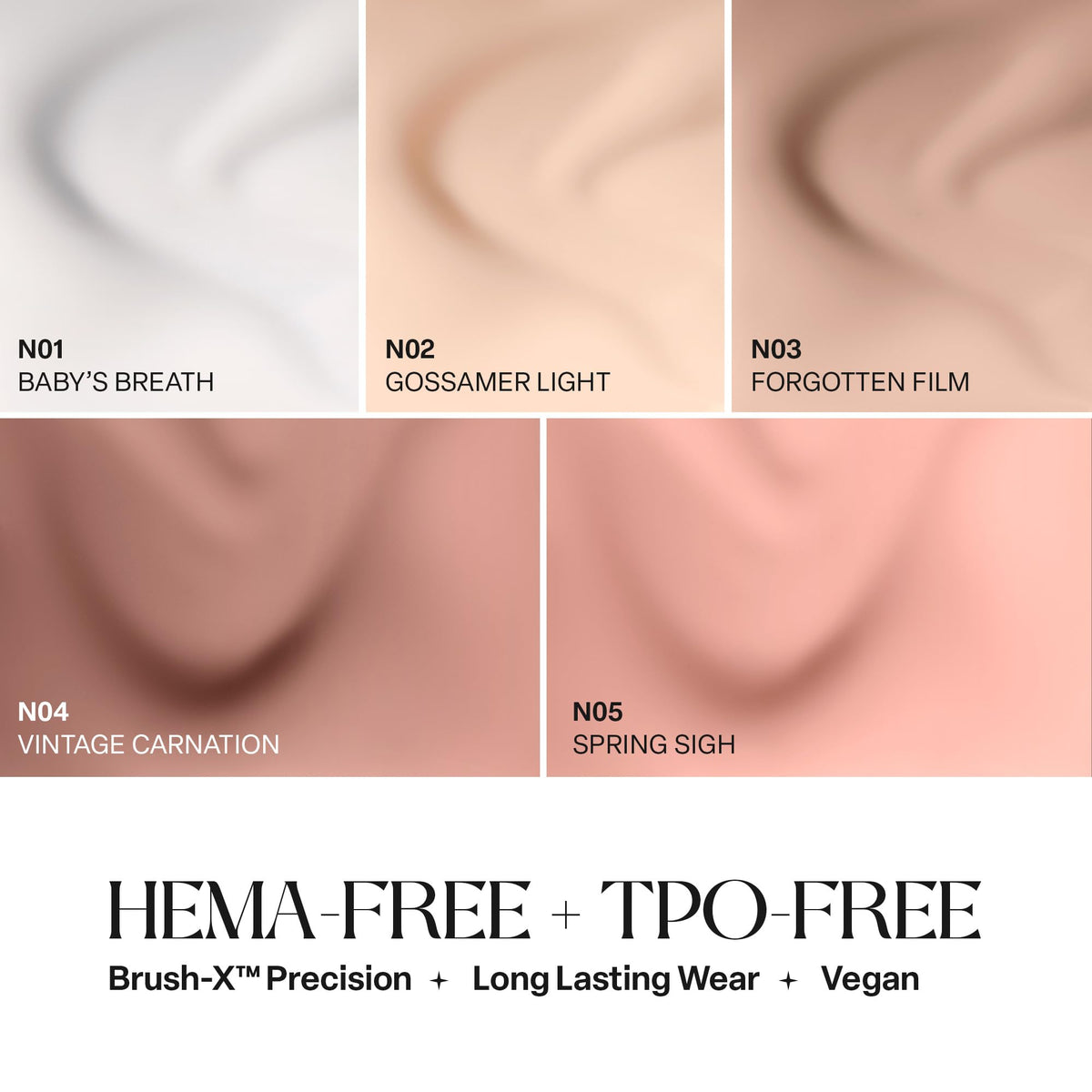 APRÉS Brush-X detail highlights dense, precise brush for uniform color application