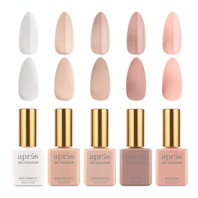 APRÉS Gel Couleur Combo Set bottle display shows rich color payoff for quick full-coverage nails