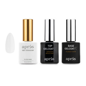 APRÉS Gel Couleur Trio provides fast opaque coverage for chic nails.
