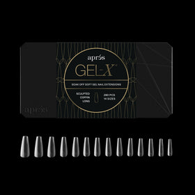 APRÉS Gel-X coffin tips front view for precise extensions.