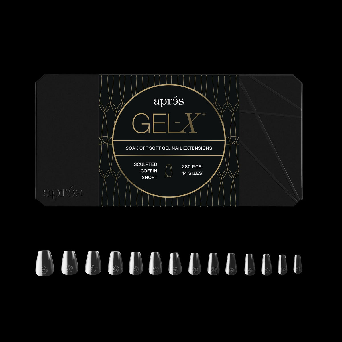 APRÉS Gel-X Coffin Box with tips open, ready for salon-quality sets.