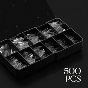 Aprés Gel-X coffin medium tips deliver coffin-shaped nails for a natural look.